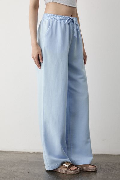 Laluvia Pantaloni largi cu talie elastică albastră