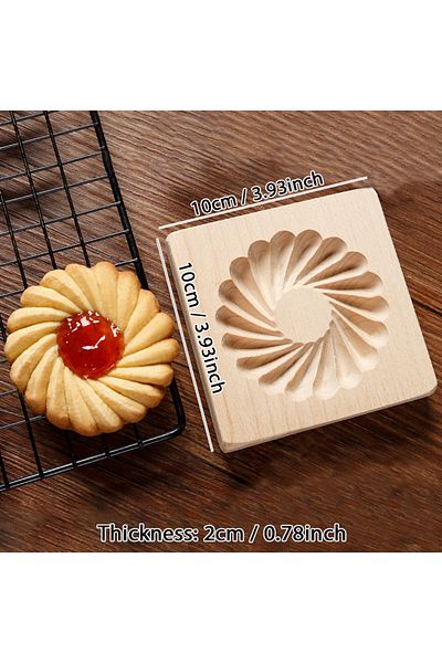Choice F 3D Wooden Cookie Cutter Moulds for DIY Baking, Engraved Embossed Biscuit Molds, for Gingerbread F.
