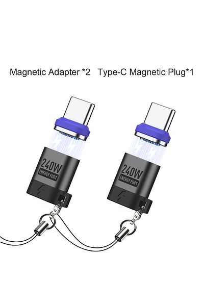 Choice Adapter x2 Plug X2 240W Magnetic Right Angle USB C Male to USB C Female Adapter 90 Degree PD3.0 Fast