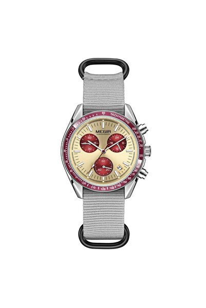 Choice ساعة MEGIR كوارتز كرونوغراف رمادية للرجال مقاومة للماء رياضية مع حزام ...