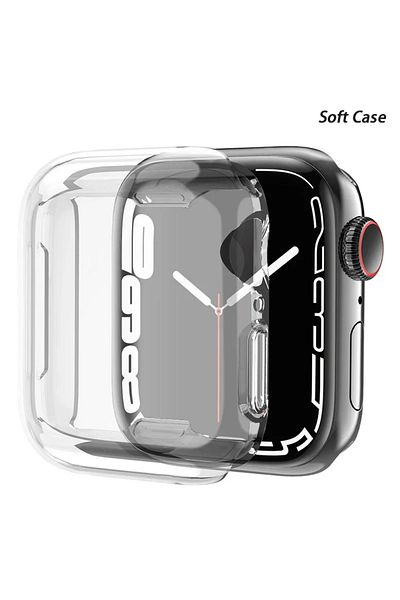 Choice Series 10 46mm Transparent Screen Protector Soft TPU Bumper Case for Apple Watch 10 9 8 45mm 41mm 44