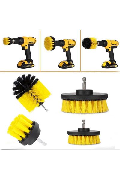 OEM Set of 4 Brushes for Carpet & Home / Professional Use Detailing Carpet Brush with Drill Adapter