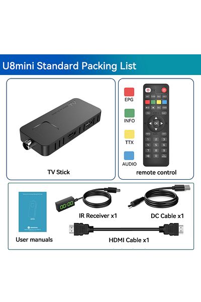 Choice U8mini-Standard-List For Europe H.265 DVB-T2&C TV Decoder Dolby HD 1080P Mini TV Tuner HEVC 10Bit U8