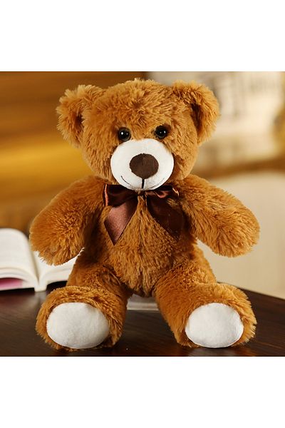 Miaoowa Brown 35CM Cute Colorful Bow Tie Bear Doll Plush Toy Hug Bear Doll Children Birthday Gift Pillow Ted