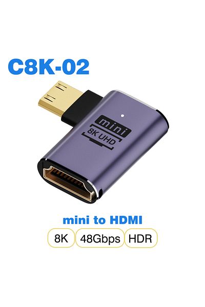 Choice 1 PCS C8K-02 Mini to HDMI UGOURD HDMI2.1 Cable Adapter mini micro hdmi to HDMI 2.1 Converter 48Gpbs