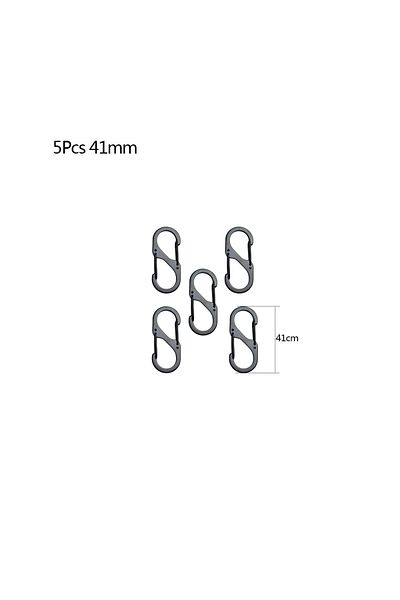 Choice 5Pcs 41mm 5/10Pcs S Type Carabiner Clip Mini Snap Hook Paracord Lanyard Keychain Clips Key Chain Cam
