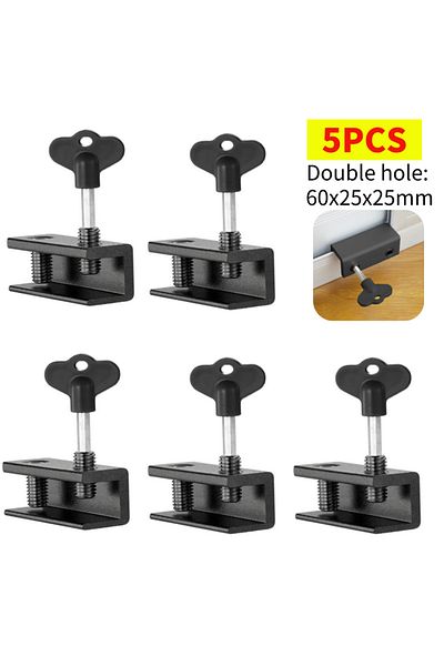 Alloet D 5PCS 10-1pcs Aluminum Alloy Window Lock Stopper Sliding Window Anti-theft lock Window Sliding Door