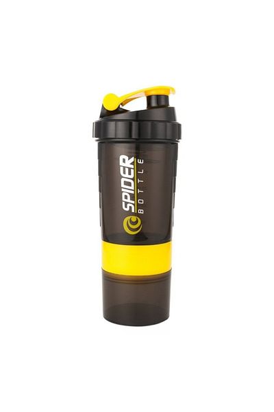 Choice 501-600ml yellow 3 Layers Shaker Protein Bottle Powder Shake Cup Water Bottle Plastic Mixing Cup Bod