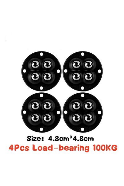 Choice E black 4Pcs Self Adhesive Mute Ball universal wheel 4/3/2/1 Beads Furniture Casters Wheels Stainles