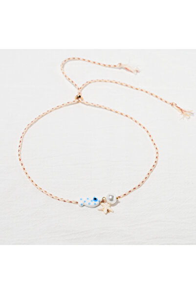 Choice قلادة على شكل سمكة بوهيمية ملونة من السيراميك 25xh0406-2 للنساء بحبل م...