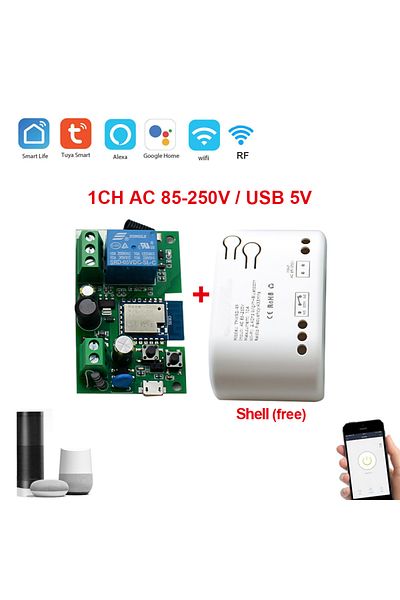 Choice AC 85-250V Case WiFi Smart Garage Door Opener Switch Sliding Gate Controller Work With Alexa Echo Go