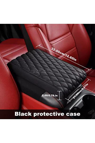 Choice3 وسادة مسند ذراع السيارة من جلد الصناعي الأسود بدون جيب، قابلة للتوسيع...