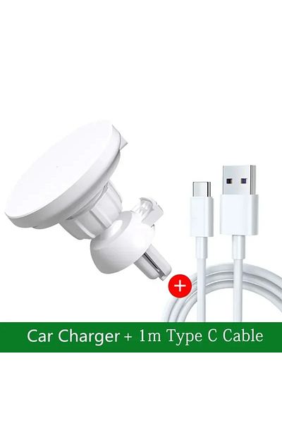 Vikefon White With Cable VIKEFON 30W Magnetic Car Wireless Charger For iPhone 12 13 14 15 pro max Air Vent C