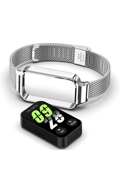 Choice for Xiaomi 9 Active silver 2 Case +Strap For Xiaomi Mi Band 9 Active Bracelet for Xiaomi Smart Band