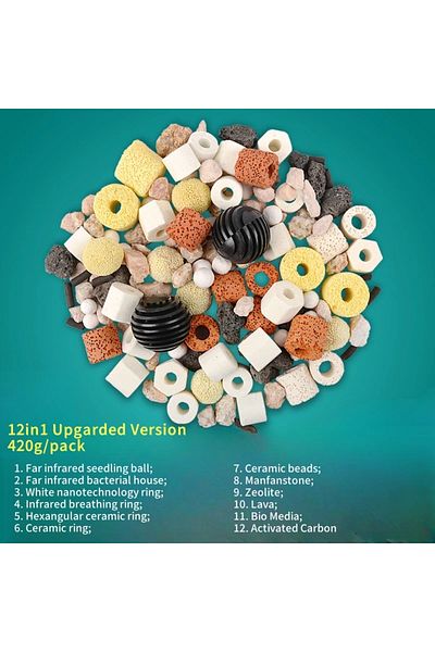 Choice 420g 420g Aquarium Filter Media Activated Carbon Ceramic Ring Biological Ball Fish Tank External Int