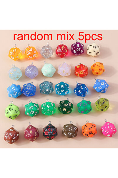 Choice style1501-mixed Random Mix 5pcs Colorful Different Number Acrylic Dice Game Props Multi-faceted Digi