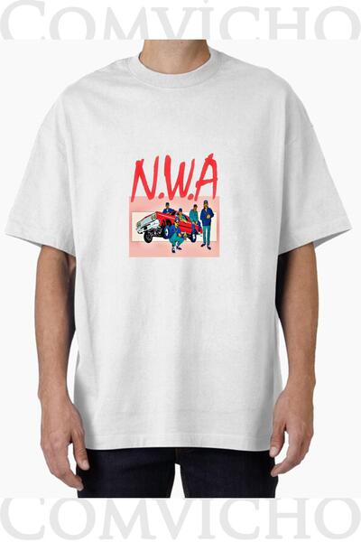COMVİCHO Unisex N.W.A V2 Design Printed Oversize T-Shirt