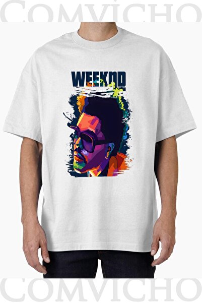 COMVİCHO تي شيرت مطبوع بتصميم Weeknd v1 للجنسين