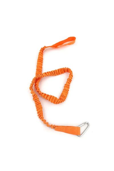 Choice Orange DIZETION 1PC Elastic Kayak Paddle Leash Adjustable With Safety Hook Pole Coiled Lanyard Cord