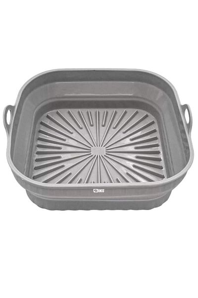SIKS Baking Tray, Non-Stick, Reusable, With Non-Slip Handles, For Oven, Silicone, 20x21x6cm, Gray