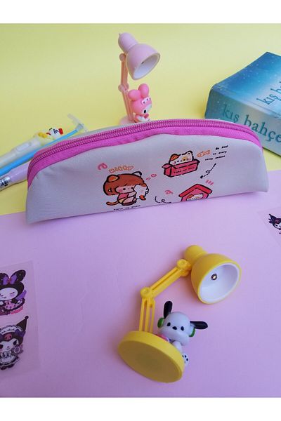 şengül takı evi Japanese Girl Anime Character Cat Kitchen Ribbon Cute Kawai School Oxford Cloth Pencil Case Pen Holder