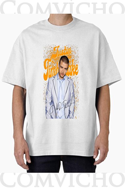 COMVİCHO تي شيرت مطبوع بتصميم جاستن تيمبرليك v1 للجنسين