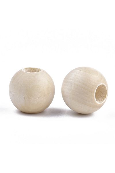 Choice 20 pc Unfinished Wood Beads Natural Wooden Loose Beads Spacer Beads Macrame Beads Large Hole Bead...