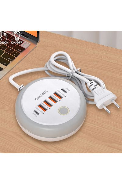 Choice EU Plug 50W USB Charger 6 Ports PD Fast Charging Mobile Phone Adapter For iPhone Samsung Xiaomi Huaw