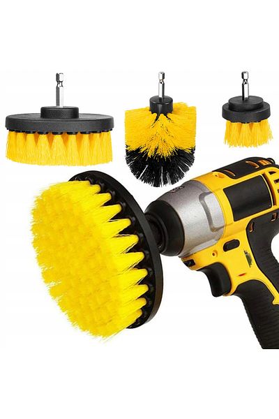 OEM Set of 4 universal cleaning brushes with drill adapter
