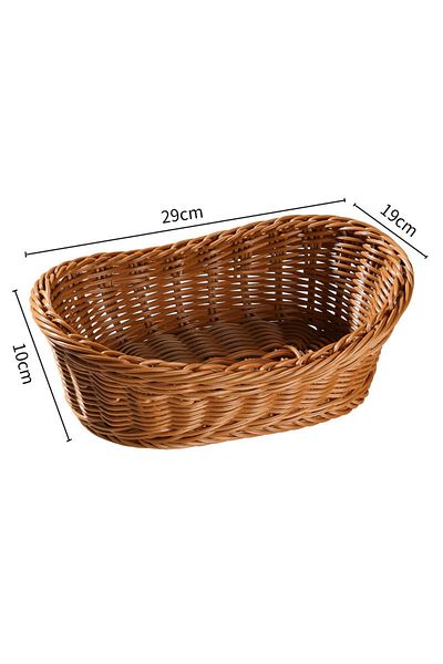Choice C Imitation Rattan Yuanbao-Shaped Fruit Plate Creative Household Storage Baskets Picnic Snacks Sund.