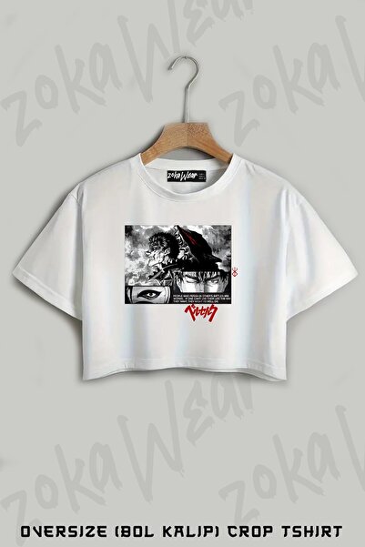 ZOKAWEAR Tricou oversize cu imprimeu anime Berserk karazırh Guts și Griffith