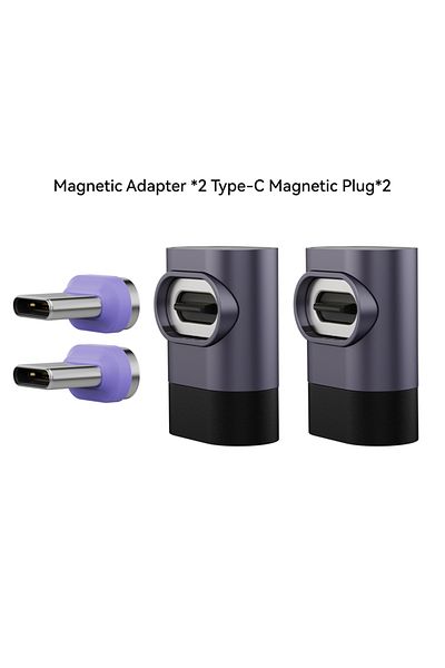 Choice T Adapter2 Plug2 240W Magnetic Right Angle USB C Male to USB C Female Adapter 90 Degree PD3.0 Fast C