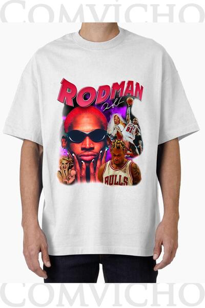 COMVİCHO تي شيرت مطبوع بتصميم Rodman v1 للجنسين