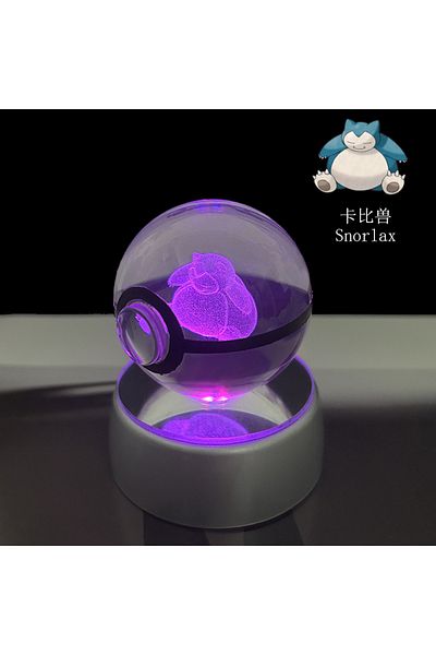 Takara Tomy Snorlax Pokemon Crystal Ball Pikachu Gengar Eevee Mewtwo Lacario Anime Game Pokeball Led Night Light