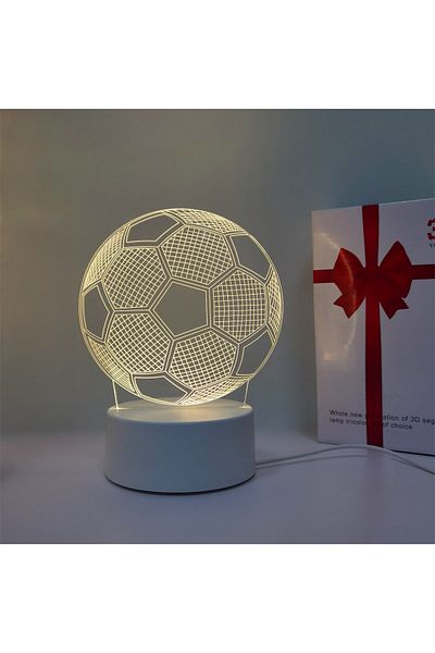 Choice Warm light 1 color 1 football 3D night light, Father's Day, holiday gift table light for family, atm