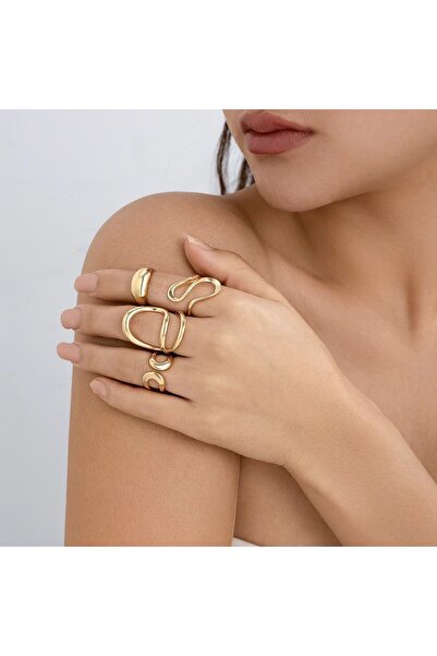 Choice مجموعة خواتم مفتوحة على شكل حرف C غير منتظمة من Cross-Border Hot Vinta...