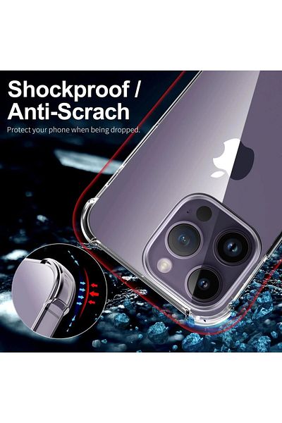 Choice جراب فاخر شفاف مقاوم للصدمات لهاتف iPhone 13 Pro، مناسب لهاتف iPhone 15 14 13 12 11 Pro Max، غطاء هاتف على iPhone