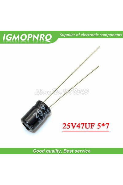 Choice 50PCS 25V47UF 5*7mm 47UF 25V 5*7 Aluminum electrolytic capacitor