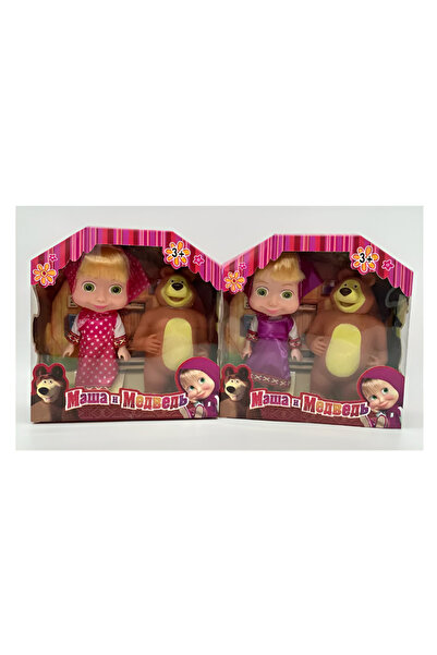 rexa دمى ماشا والدب الشريكة - مجموعة لعب تفاعلية مع دمية ماشا ودب قطيفة