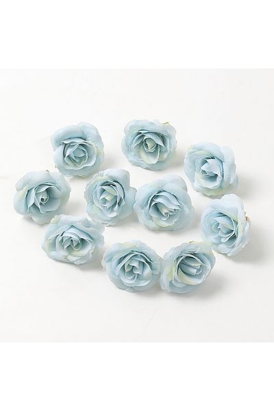 Choice 10pcs GX21908 10Pcs Mix Blue Artificial Flowers Heads DIY Party Wedding Cake Gift Box Wreaths Home R