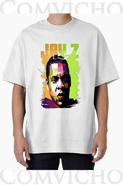 COMVİCHO تي شيرت مطبوع بتصميم Jay Z v4 للجنسين
