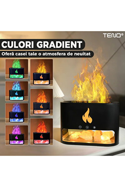 Teno Fireplace Diffuser with Black Himalayan Pink Salt