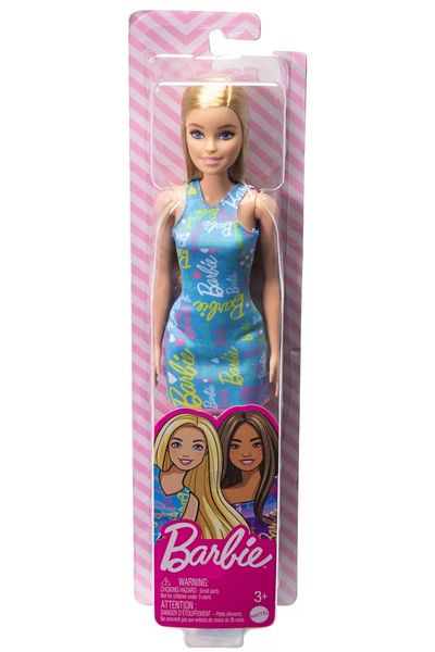 Barbie BLONDE BARBIE DOLL WITH BLUE DRESS