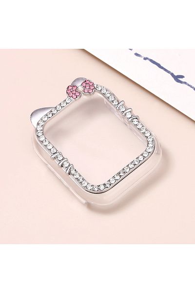 Choice S10(42mm) Silvery Protective Case for Apple Watch Case 9/8/7 41 46mm 45mm Bling Rhinestone Bumper Fr