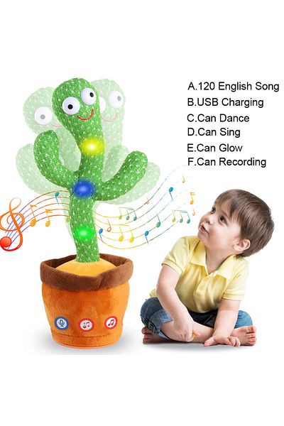 Choice About 35CM Dancing Cactus 120 Song Speaker Talking Usb Battery Voice Repeat Plush Cactu Dancer Toy T