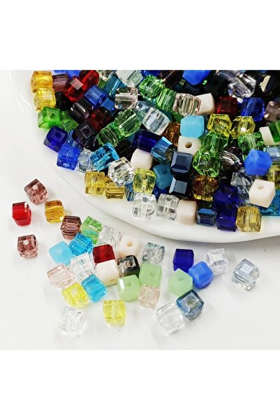 Choice4 4x4mm 100pcs Mixed colors 4mm 6mm 8mm Cubic Square Crystal Glass Loos...