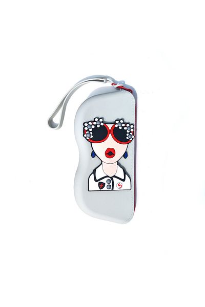 Choice GRAY A Silicone Glasses Case for Storage, Featuring A Handle for Hanging, Suitable for Travel and Po