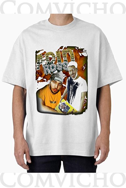 COMVİCHO تي شيرت مطبوع كبير الحجم للجنسين من اسمك روس v1