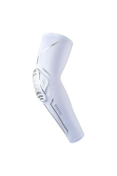 Choice L White GOBYGO 1Pcs Breathable Sports Arm Sleeves Compression Elbow Pads Honeycomb Impact Protection