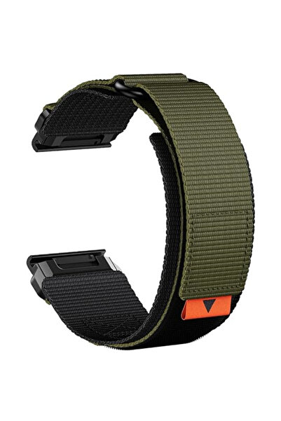 Choice3 حزام نايلون QuickFit أسود/أخضر عسكري، مقاس 22 مم، متوفر بمقاسين: 22 م...